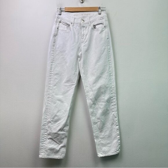 American Eagle 90’s straight Jeans white Size 2 Regular - Picture 4 of 9